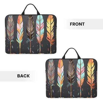 14 inch Laptop Sleeve with Handle Shockproof Laptop Bag Waterproof Computer Cover Bag Feather Arrows Briefcase