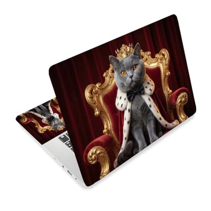 3Pcs Cat Crown Laptop Skin Sticker Universal Removable Vinyl Stickers Fits for 12.1 13 14 15.6 16 Inch Waterproof Notebook Decal Cover Gift - color: burgundy and gray