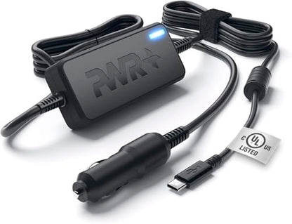 USB-C CAR Charger for Dell Latitude 3410 3510 3540 3550 5320 5420 5430 5440 5530 5540 5550 7320 7420 7430 7440 7450 Pro Rugged 14 16 Plus Laptop DC Adapter - UL Safety, Long Power Cord, Fast Charge
