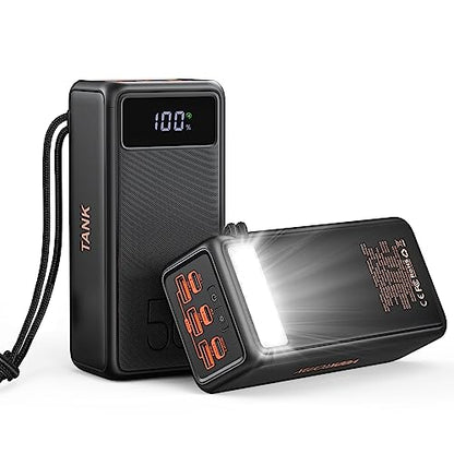 Power Bank 56000mah 100w Portable Charger Fast Charging Power Tank USB C with Emergency LED Flashlight Large Capacity External Battery Pack for iPhone Samsung Laptop for Outdoor Camping Travel