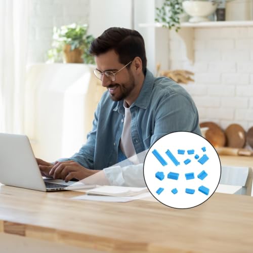 USB C Dust Plug Flexible Soft Silicone Protector 16pcs | Pc Interface Stopper for Computer PC - color: Blue
