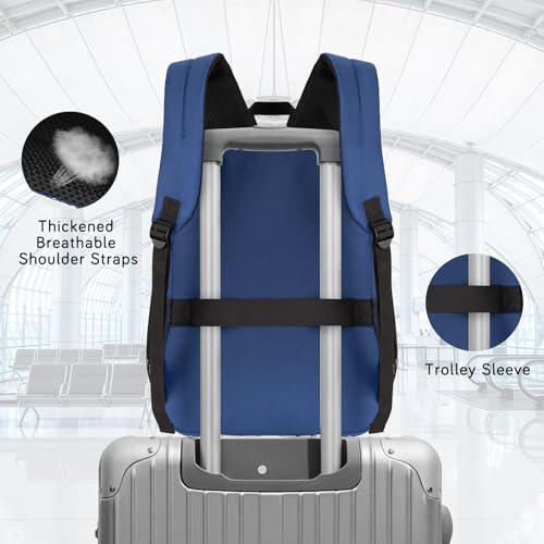 Goloni Lightweight Laptop Backpack 1.1Lbs, 26L Wear-Resistant Water Resistant Backpack with Laptop Compartment for Men Women - color: Blue