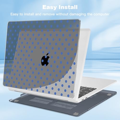 Teryeefi for MacBook Pro 13 inch Case M2 M1 2016-2022 Release Model A2338 A2289 A2251 A2159 A1989 A1706 A1708 Plastic Hard Shell Case Cover with Keyboard Cover & Screen Protector, Black Polka Dots - color: Black Polka Dots