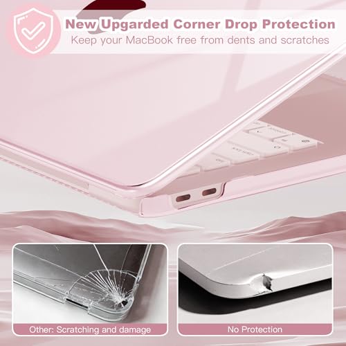Compatible with MacBook Neo 13 inch Case 2026, Ultra-Thin Hard Shell Case & Keyboard Cover & Screen Protector & USB 3.0 Adapter, Crystal Blush - color: Crystal Blush