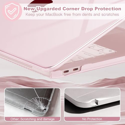 Compatible with MacBook Neo 13 inch Case 2026, Ultra-Thin Hard Shell Case & Keyboard Cover & Screen Protector & USB 3.0 Adapter, Crystal Blush - color: Crystal Blush