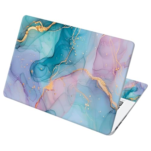 Universal Laptop Skin Sticker with 2 Wrist Pad Decals, 3-Piece Removable Vinyl Laptop Cover, Marbles Waterproof Anti-Scratch, Easy-Trim Fit for 13.3" 14" 15.6" Laptops - color: Marbles