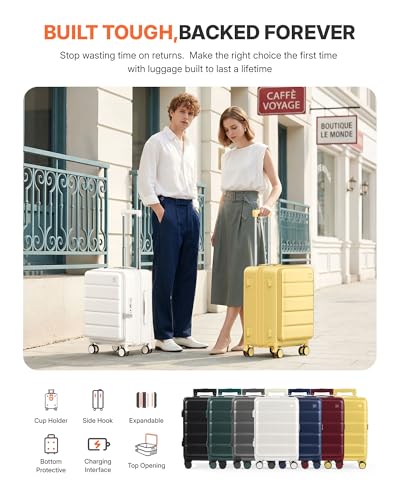 28 Inch Checked Luggage Side Opening Expandable Hardshell Suitcase, 100% PC Lightweight with Brake Spinner Wheels, TSA Lock - Large Travel Suitcase - color: Grey, size: 28 Inch-EXT