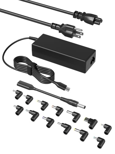 100W USB C Universal Laptop Charger with 15 Tips Compatible with Hp Dell Lenovo Acer Asus Toshiba Samsung MacBook IBM LG Fujitsu MSI IBM Google Chromebook Tablets Power Adapter Cord