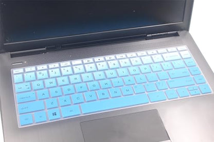 Keyboard Skin Compatible with HP Pavilion x360 14" Touch-Screen Laptop 14M-BA/BF/BW/CD/DH Series 14-DH2075NR, HP 14" 14-BA/BF/CM/CF/CE/BW/FQ/DQ/DK/DH/DS/DG/DF Series Laptop (Gradient Blue) - color: Gradient Blue
