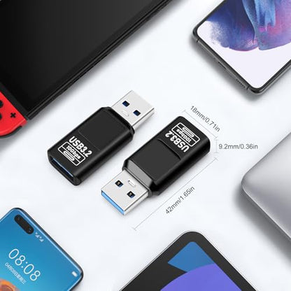 USB 3.2 Digital Display USB A Male to Female OTG Adapter 10Gbps (2 Pack), Real-time Power Monitoring, Up to 36W Fast Charging Compatible with Laptop, Power Bank and More USB-A Devices - style: AY-Am-Af-dd-bk
