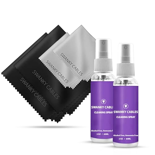 Swanky Computer Screen Cleaner Kit: Set of Electronic Cleaner Spray Microfiber Cleaning Cloth for Tv Cleaner - Ipad Screen Cleaner - iPhone Cleaner - Monitor Cleaner - Laptop Cleaner (2 Oz, 2-Pack) - color: 2 Pack