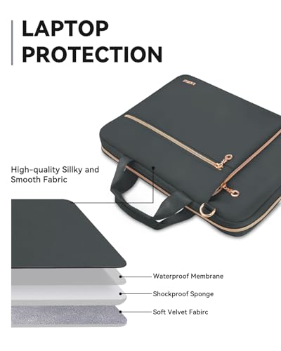 Laptop Bag Case for Women Men Messenger Briefcase Bag, 17 17.3 Inch | Compatible with HP OmniBook Envy Omen Pavilion/Dell Inspiron Precision/LG Gram/Yoga ThinkPad, Carrying Bag 18 inch, Grey - color: Heather Grey, size: 17.3 inch