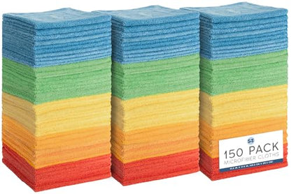 S&T INC. Microfiber Cleaning Cloth, 150 Pack, 11.5" x 11.5" - size: 150 Pack