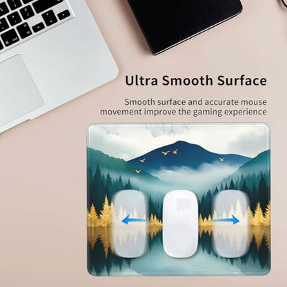 Mountains Gaming Computer Keyboard Cute Mouse Pad with Anti-fray Stitching, Premium-Textured Alfombrilla para Mouse with Non-Slip Rubber Base, 10 x 12 inch - color: Mountains