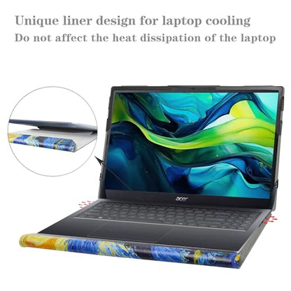 Protective Case for Acer Aspire 15 A15-61M A15-51M/Aspire Go 15 AG15-71PT AG15-21P AG15-31P/Aspire 5 15 A515-47 A515-48M/Nitro V 15 ANV15-41 ANV15-51/TravelMate Vero 15 TMV15-51,Starry - color: Starry Night