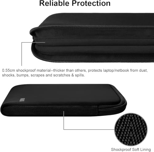 ARVOK 15 15.6 16 inch Laptop Sleeve Ultra-Thin Case MacBook pro 16 inch Sleeve Water-Resistant Notebook Computer Pocket Tablet Briefcase Carrying Bag Pouch Skin Cover for HP/Dell/Lenovo/Asus/Acer - color: Black, size: 15 inch
