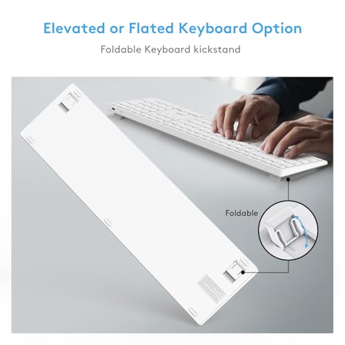 Wireless Bluetooth Keyboard with Numeric Keypad for Apple Mac OS | Rechargeable design. Fully compatible with iMac, Mac Mini/Pro, MacBook Air/Pro, iPad.