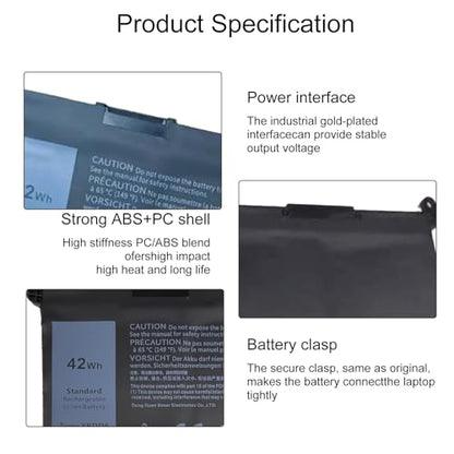 LQM YRDD6 Laptop Battery 42Wh for Dell Inspiron 5591 | Dell Inspiron 7586 5481 5482 3310 Vostro 3491 5481 5581 5490 5590 0YRDD6 01VX1H 1VX1H 0VM732 - color: YRDD6
