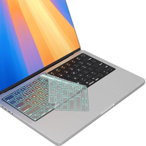 Mint Premium MacBook Pro Keyboard Cover 14"/16" 2026-2023 M5-M1 Pro/Max - MacBook Air 13"/15" Keyboard Cover - A3240 A3241 A3401 A3403 A3114 A3113 - US Layout TPU, Mint - color: Mint