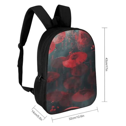 Laptop Backpack Lightweight Computer Bag Casual Daypack Red Style Umbrella Travel Backpacks for Women Men