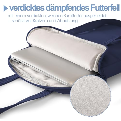 Puffy Laptop Sleeve 13-14 inch, Ultra Lightweight Laptop Case Compatible with MacBook Air/Pro 13/Pro 14 M5 M4 M3 M2 M1, iPad, HP Dell ASUS Lenovo, Vertical Laptop Bag with Handles, Navy Blue | 14.37"x10.24"x1.38" - color: Navy Blue