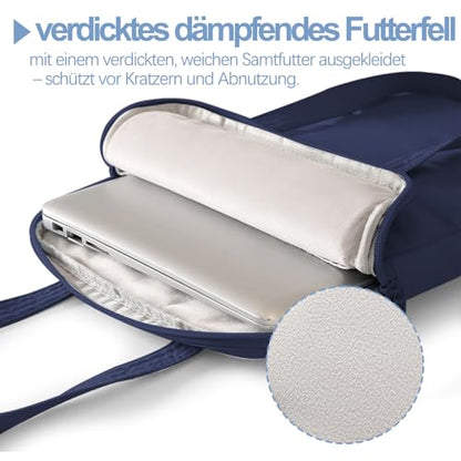 Puffy Laptop Sleeve 13-14 inch, Ultra Lightweight Laptop Case Compatible with MacBook Air/Pro 13/Pro 14 M5 M4 M3 M2 M1, iPad, HP Dell ASUS Lenovo, Vertical Laptop Bag with Handles, Navy Blue | 14.37"x10.24"x1.38" - color: Navy Blue