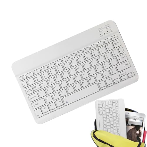 Slim Portable Keyboard Ergonomic Compact Wireless Lightweight | Ultra Slim Compact Keyboard for Smartphones Tablet Laptop PC - color: White