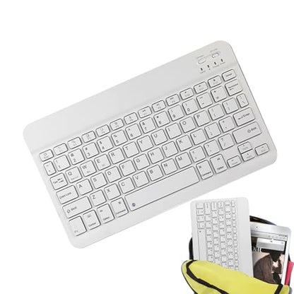 Slim Portable Keyboard Ergonomic Compact Wireless Lightweight | Ultra Slim Compact Keyboard for Smartphones Tablet Laptop PC - color: White
