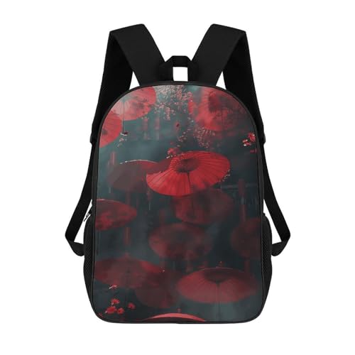 Laptop Backpack Lightweight Computer Bag Casual Daypack Red Style Umbrella Travel Backpacks for Women Men