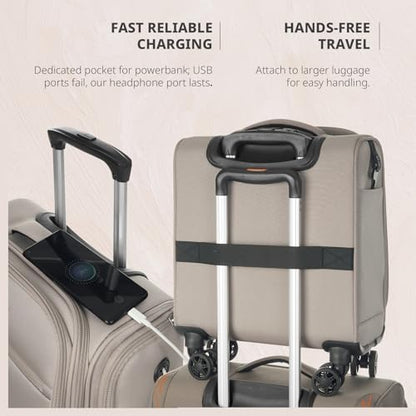 Verage Underseat Carry On Luggage with Wheels, 14.5-Inch Spinner Small Suitcase, Softside Lightweight Travel Bag for Men and Women, Airplane Carry On Bag, Pebble Gary - color: Pebble Grey, size: Basic Underseat