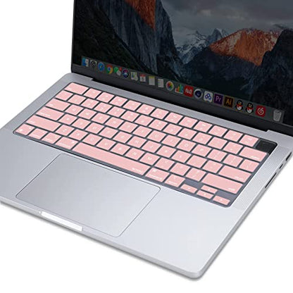 MOSISO Keyboard Cover Skin Compatible with MacBook Air 15 inch M3 M2 | A3114 A2941/Air 13.6 A3113 A2681/Pro 14/16 M4 M3 M2 M1, Rose Quartz - color: Rose Quartz