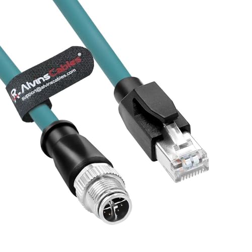 Alvin's Cables M12 8 Pin Male to RJ45 Shielded Ethernet Cable M12 X Coded 8 Position Cat6a Cable for Cognex Industrial Camera 9.8ft/3M - color: Green, size: 3M/9.84FT, style: Straight 8 Pin