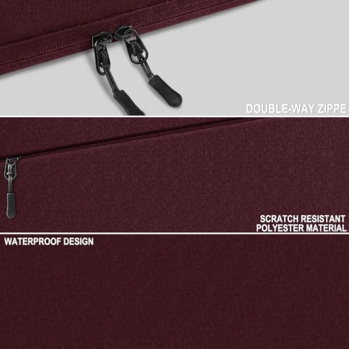 Laptop Case 14 inch, Traveling Water Resistant Laptop Sleeve with Pocket, Shockproof Protective Carrying Notebook Cover Compatible for 14 Inch MacBook Air/Pro, HP, Lenovo, Dell, ASUS, Wine Red - color: Wine Red, size: 14 Inch