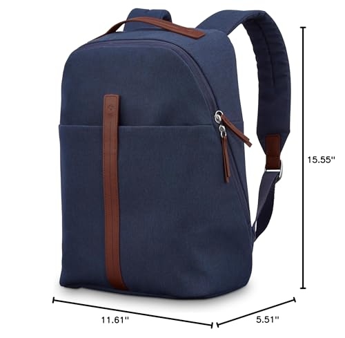 Samsonite Virtuosa Carry-On Travel Backpack with Padded Laptop Sleeve, Navy - color: Navy