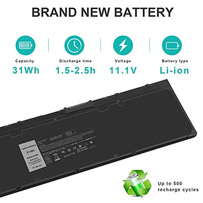 Futurebatt WD52H Replacement Battery Compatible with Dell Latitude E7240 E7250 GVD76 WD52H KWFFN J31N7 NCVF0 W57CV VFV59 HJ8KP 451-BBFX 451-BBFY 451-BBFV 451-BBFT - size: E7240 12.4 4.1 0.7 in