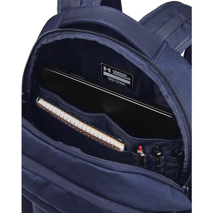 Under Armour Unisex-Adult Hustle 6.0 Backpack, (411) Midnight Navy/Midnight Navy/Metallic Silver, One Size Fits Most - color: (411) Midnight Navy / Midnight Navy / Metallic Silver, size: One Size