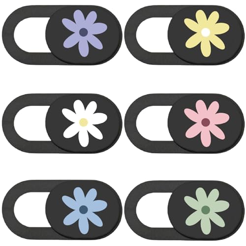 6Pcs Camera Cover Slide Flower Laptop Camera Cover Daisy Pattern Cute Ultra Thin Webcam Slide Phone Privacy Security Protector for Mini PC Smart Phone Computers Laptop Desktop Tablet Pad - color: Daisy