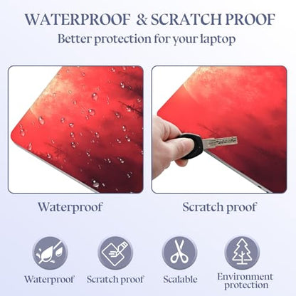 Universal Laptop Skin Sticker Decal,15.6 Inch Laptop Vinyl Cover for 13" 14" 15.6" Laptop,Scratch-Resistant Waterproof Protector Wrap,Reusable with Wrist Pads,Red Moon Eagle - color: Red Moon Eagle