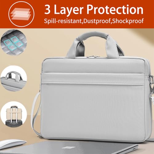 CAAORDKSO 15.6-16.1 Inch Laptop Sleeve Case Compatible with Lenovo Acer HP Dell ASUS Laptop, Acer Nitro/Aspire 15/ Aspire 1/3/5 15.6", HP Pavilion/Envy x360, ASUS Vivobook Go 15.6 Laptop bag, Grey - color: Grey, size: 15.6-16 Inch