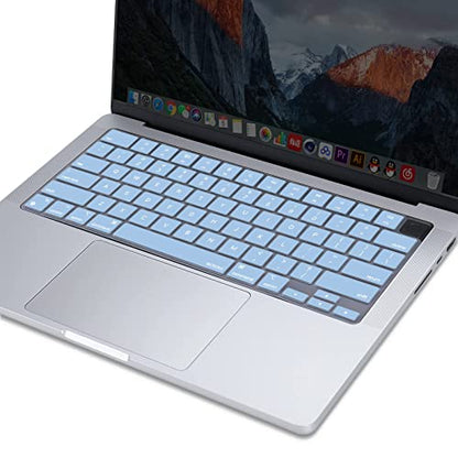 MOSISO Keyboard Cover Skin Compatible with MacBook Air 15 inch M3 M2 | A3114 A2941/Air 13.6 A3113 A2681/Pro 14/16 M4 M3 M2 M1, Airy Blue - color: Airy Blue