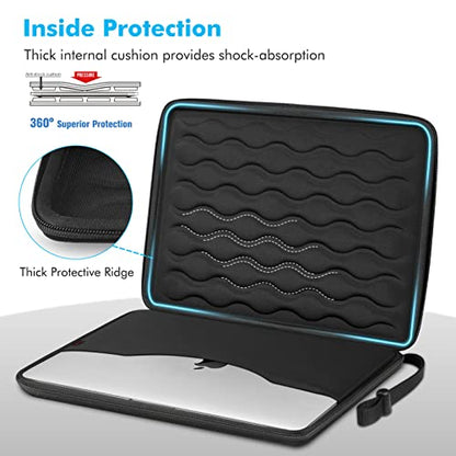Fintie 15-16 Inch Sleeve Case for MacBook Pro, MacBook Air, Surface Laptop | 15.6 Inch HP Lenovo Dell Acer Samsung, Shockproof EVA Carrying Bag with Pockets, Protective Carrying Laptop Bag, Black - color: Black, size: 15 Inch