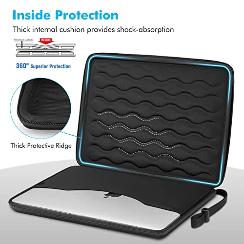 Fintie 13-14 Inch Sleeve Case for MacBook Neo 13'', Air 13.6'', Pro 14'' | iPad 12.9-13, Shockproof EVA Carrying Bag with Pockets, Protective Carrying Laptop Bag, Black - color: Black, size: 13.3 Inch