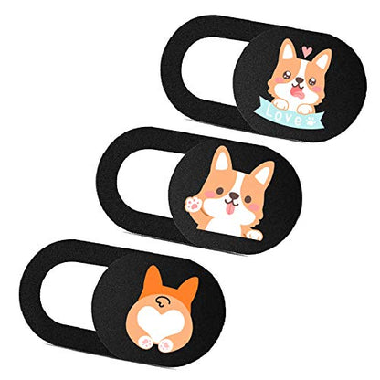 Webcam Cover Slide Ultra Thin Laptop Camera Privacy Protect, Pug | 6 Pcs Dog, Ultra thin camera cover fit for Cell phone desktop tablet PC, front camera blocks webcam to protect privacy - color: Koji 6