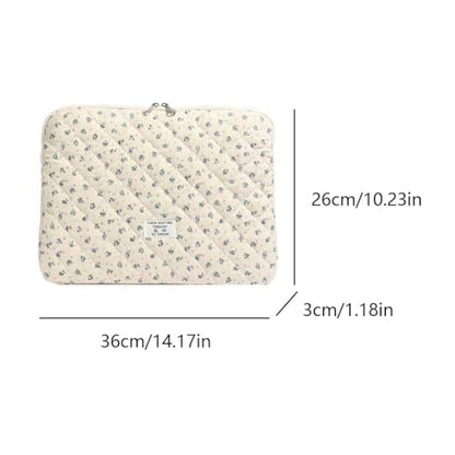 Cute Laptop Sleeve 13-15 inch Laptop Case Aesthetic Quilted Laptop Sleeve Computer Bag with Flower Printing for MacBook (A-Blue, 13inch) - color: A-blue, size: 13inch