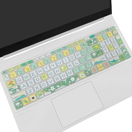 Keyboard Cover for 15.6 HP Laptop 15-fc 15-fd 15t-fd 15z-fc Series, HP Pavilion 15-eg 15t-eg 15-eh 15-er, 17z-ca 17-cn 17-cp 17z-cp Series, Spring Flowers - color: Spring Flowers