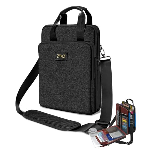 Laptop Shoulder Bag 12.3-13 inch Case Sleeve, Expandable Handbag with Valuables Compartment Compatible with MacBook Air/Pro/Neo 13", iPad 12.9"/13"/11", Shockproof,Black - color: Black