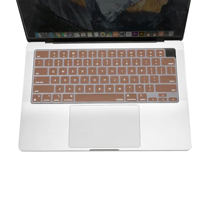 MOSISO Keyboard Cover Skin Compatible with MacBook Air 15 inch M3 M2 | A3114 A2941/Air 13.6 A3113 A2681/Pro 14/16 M4 M3 M2 M1, Caramel Brown - color: Caramel Brown
