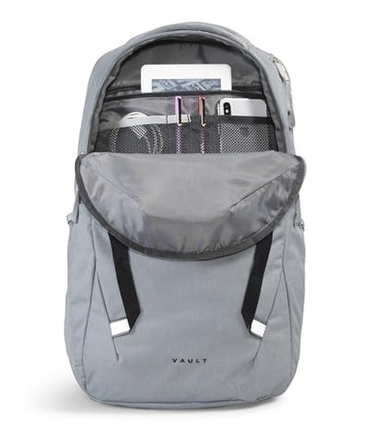 The North Face Vault Everyday Laptop Pack, Mid Gy Dk Hth/TNF Blk-NPF, OSFA | Commuter Travel Bag, Water-Repellent Finish, Spacious Compartment - color: Mid Grey Dark Heather/Tnf Black-npf