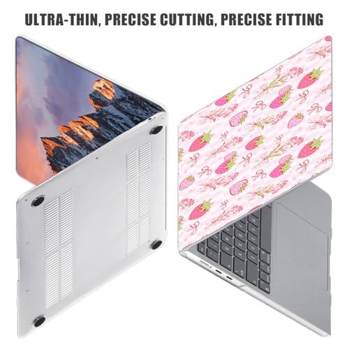 for Macbook Air 15 inch Case 2026-2023 Release M5 A3448 M4 A3241 M3 A3114 M2 A2941 Liquid Retina Display, Hard Shell Case with Keyboard Cover+Screen Film+Trackpad Film, Butterfly Strawberry - color: Butterfly Strawberry