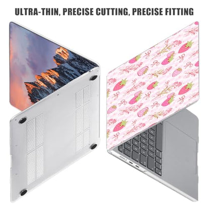 for Macbook Air 15 inch Case 2026-2023 Release M5 A3448 M4 A3241 M3 A3114 M2 A2941 Liquid Retina Display, Hard Shell Case with Keyboard Cover+Screen Film+Trackpad Film, Butterfly Strawberry - color: Butterfly Strawberry